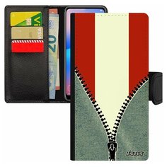 Чехол книжка на смартфон Galaxy S8, "Флаг Австрии на молнии" Патриот Государственный Utaupia