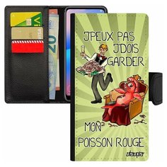 Чехол книжка на смартфон Galaxy S8, "Не могу - у меня красная рыбка!" Карикатура Анекдот Utaupia