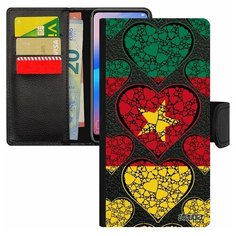 Чехол-книжка на смартфон Samsung Galaxy S8, "Флаг Камеруна с сердцем" Путешествие Туризм Utaupia