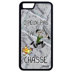 Модный чехол на смартфон // Apple iPhone 6 Plus // "Не могу - у меня охота!" Комикс Рисунок, Utaupia, серый