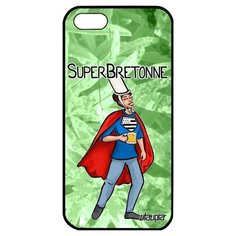 Защитный чехол на смартфон // iPhone 5 5S SE (2016) // "Супербретонка" Супергерой Франция, Utaupia, светло- зеленый