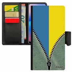 Чехол книжка на смартфон Galaxy S8, "Флаг Украины на молнии" Патриот Туризм Utaupia