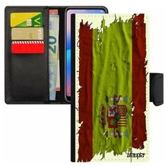 Чехол книжка на смартфон Galaxy S8, "Флаг Испании на ткани" Государственный Патриот Utaupia