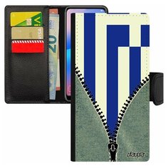 Чехол-книжка на смартфон Samsung Galaxy S8, "Флаг Греции на молнии" Страна Патриот Utaupia