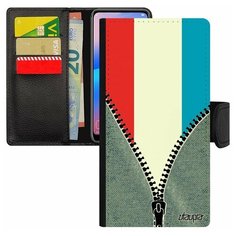 Чехол книжка на смартфон Galaxy S8, "Флаг Люксембурга на молнии" Туризм Государственный Utaupia