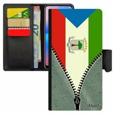 Чехол книжка на смартфон Galaxy S8, "Флаг Гвинеи Экваториальной на молнии" Патриот Utaupia