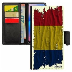 Чехол-книжка на смартфон Samsung Galaxy S8, "Флаг Румынии на ткани" Патриот Страна Utaupia