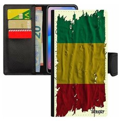 Чехол-книжка на смартфон Galaxy S8, "Флаг Гвинеи на ткани" Патриот Государственный Utaupia