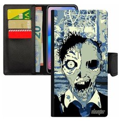 Чехол-книжка на смартфон Самсунг Галакси S8 оригинальный дизайн Зомби Монстр Сплэттер Utaupia