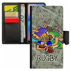 Чехол книжка на смартфон Samsung Galaxy S8, "Не могу - у меня регби!" Спорт Карикатура Utaupia