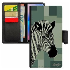 Чехол книжка на смартфон Galaxy S8, "Зебра" Zebra Саванна Utaupia