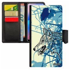 Чехол книжка на смартфон Samsung Galaxy S8, "Волк" Охота Хаски Utaupia