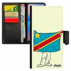 Чехол книжка на смартфон Galaxy S8, "Флаг Конго Киншаса с руками" Патриот Туризм Utaupia
