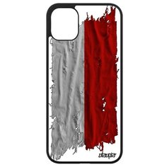Красивый чехол на смартфон // Apple iPhone 11 // "Флаг Польши на ткани" Патриот Стиль, Utaupia, белый