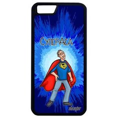 Защитный чехол на смартфон // Apple iPhone 6 Plus // "Супердед" Смешной Дед, Utaupia, синий