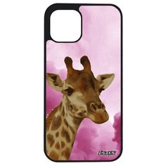 Защитный чехол на смартфон // iPhone 12 Mini // "Жираф" Дизайн Стиль, Utaupia, розовый