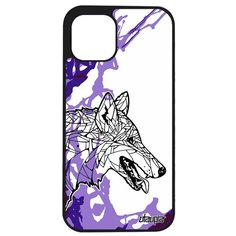 Качественный чехол на смартфон // iPhone 12 Pro Max // "Волк" Древний Злой, Utaupia, фиолетовый