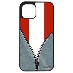 Ударопрочный чехол на смартфон // iPhone 12 Mini // "Флаг Австрии на молнии" Туризм Путешествие, Utaupia, серый