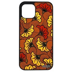 Противоударный чехол на смартфон // Apple iPhone 12 Mini // "Африканский принт" Цветочный Мотив, Utaupia, оранжевый