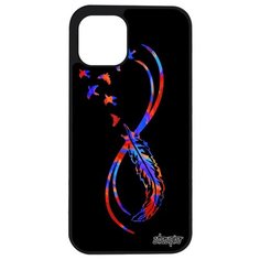 Ударопрочный чехол на смартфон // iPhone 12 Mini // "Бесконечность" Дизайн Вселенная, Utaupia, черный