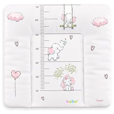 Матрас пеленальный Bebo Розовый слон 72x75, широкий с изголовьем на комод