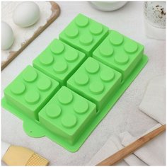 Форма для выпечки силиконовая «Фигуры. Конструктор», 25,7×15,8 см, 6 ячеек Доляна