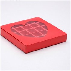 Коробка для конфет (25 шт) "Сердце", 22х22х3,5 (см) Дарите счастье