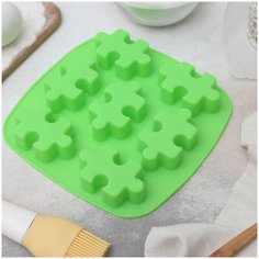 Форма для выпечки и шоколада силиконовая «Пазлы», 17,6×18х2 см, 7 ячеек Доляна