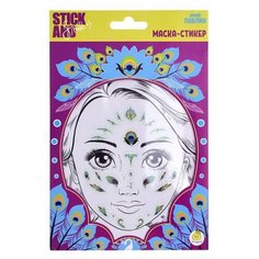Маска- стикер ЯиГрушка Stick&Smile для лица Яркий павлин