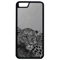 Необычный чехол на смартфон // Apple iPhone 6 Plus // "Леопард" Ягуар Зверь, Utaupia, серый