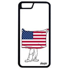 Чехол на смартфон // Apple iPhone 6 Plus // "Флаг Соединенных Штатов с руками" Государственный Путешествие, Utaupia, белый