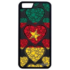 Противоударный чехол на смартфон // iPhone 6 Plus // "Флаг Камеруна с сердцем" Путешествие Страна, Utaupia, цветной