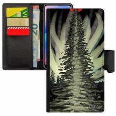 Чехол- книжка на смартфон Apple iPhone 7, "Зимняя ель" Сияние Лес Utaupia