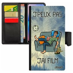 Чехол- книжка на смартфон iPhone 7, "Не могу - у меня фильм!" Шутка Манга Utaupia