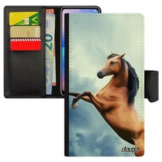 Чехол книжка на смартфон iPhone 7, "Лошадь" Конь Рысак Utaupia