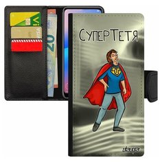 Чехол книжка на смартфон Samsung Galaxy S7 Edge, "Супертетя" Комикс Тетя Utaupia