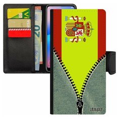 Чехол-книжка на смартфон Samsung Galaxy S7 Edge, "Флаг Испании на молнии" Патриот Туризм Utaupia