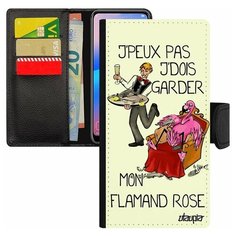 Чехол книжка на смартфон Samsung Galaxy S7 Edge, "Не могу - у меня фламинго!" Пародия Utaupia