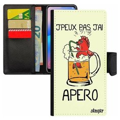 Чехол книжка на смартфон Samsung Galaxy S7 Edge, "Не могу - у меня аперитив!" Пиво Карикатура Utaupia