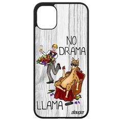 Красивый чехол на смартфон // Apple iPhone 11 // "No drama lama" Комикс Шутка, Utaupia, светло- серый