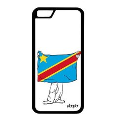 Защитный чехол на смартфон // iPhone 6S // "Флаг Конго Киншаса с руками" Государственный Патриот, Utaupia, белый
