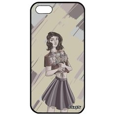 Новый чехол на смартфон // iPhone 5 5S SE (2016) // "Девушка и цветы" Аниме Букет, Utaupia, серый