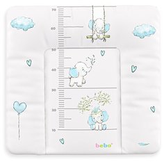 Матрас пеленальный Bebo Голубой слон 72x75, широкий с изголовьем на комод
