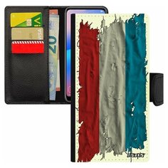 Чехол-книжка на смартфон Galaxy S7 Edge, "Флаг Люксембурга на ткани" Страна Государственный Utaupia