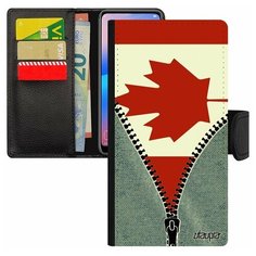 Чехол-книжка на смартфон Samsung Galaxy S7 Edge, "Флаг Канады на молнии" Путешествие Патриот Utaupia