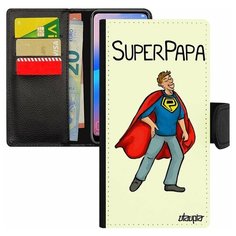 Чехол книжка на смартфон Samsung Galaxy S7 Edge, "Суперпапа" Комичный Комикс Utaupia
