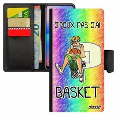 Чехол книжка на смартфон Samsung Galaxy S7 Edge, "Не могу - у меня баскетбол!" Юмор Карикатура Utaupia