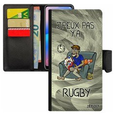 Чехол-книжка на смартфон Samsung Galaxy S7 Edge, "Не могу - смотрю регби!" Шутка Карикатура Utaupia