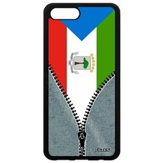 Чехол на смартфон Honor V10 / View 10, "Флаг Гвинеи Экваториальной на молнии" Патриот Страна Utaupia