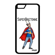 Простой чехол на смартфон // Apple iPhone 6S // "Супербретонка" Шутка Герой, Utaupia, белый